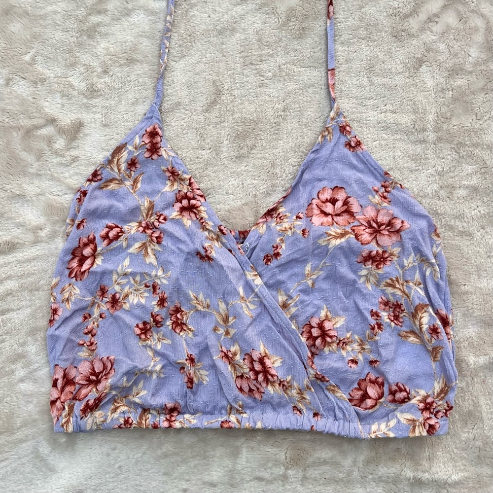 Floral Cropped Halter Top